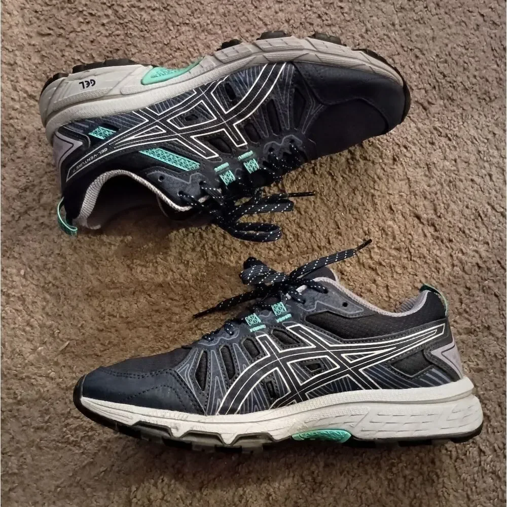 Asics Gel Venture 7 Womens Running Sneakers Navy Blue 1012A477 Sz 8 PRE-OWNED